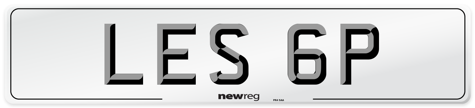 LES 6P Number Plate from New Reg